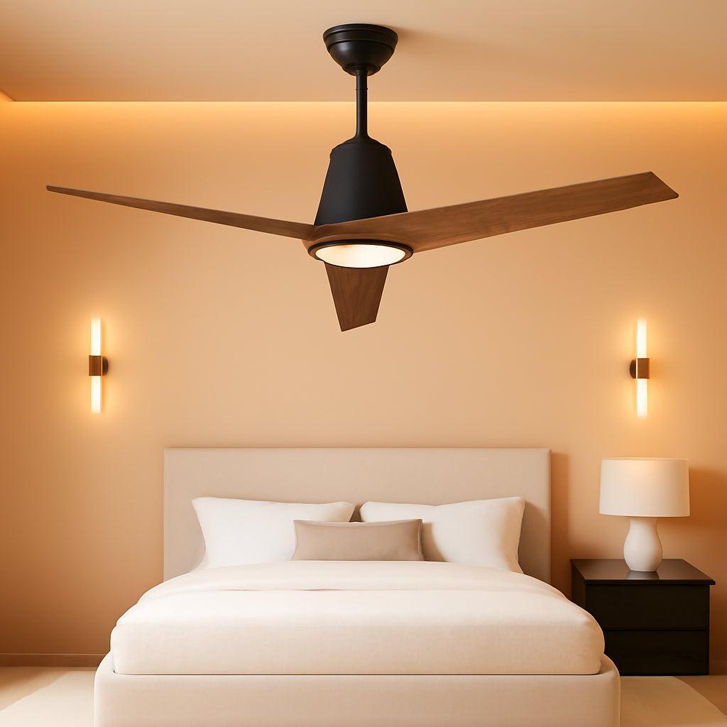 52 Inch Ceiling Fan With Remote Black Walnut Indoor Outdoor