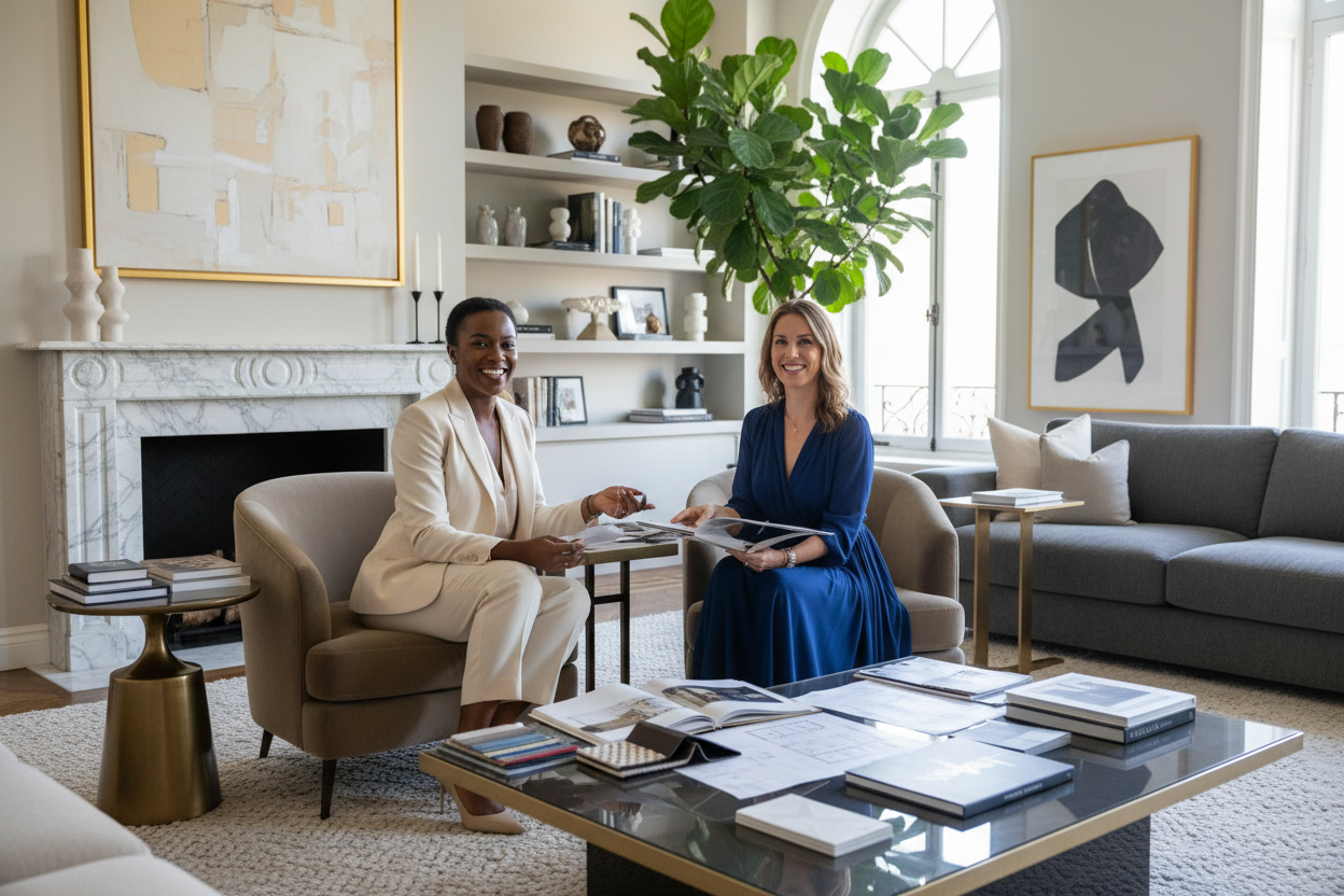 Designer with Client